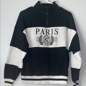 Limited Too Paris Black and White Zip-Up Sweater